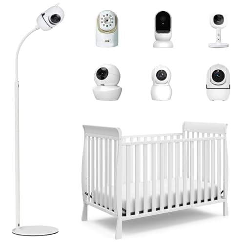 Universal Floor Stand for Infant Optics, Babysense, Nanit Pro, Hellobaby HB6550 HB65/HB66/HB248 Baby Monitor, Gooseneck Swivel Holder Mount with 68.8" Adjustable Height and Stable Base