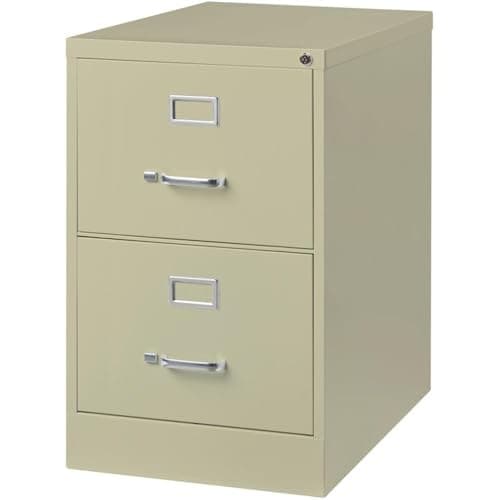 Scranton & Co 2-Drawer Metal Vertical Filing Cabinet, 25 in Depth, Legal Width, Beige Finish, Fully Assembled Steel Construction, Ball-Bearing Slides, Lockable Office Storage 3