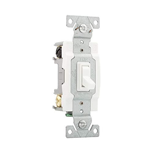 Eaton 1242-7W-BOX 15-Amp 120V Standard Grade 4-Way Toggle Switch with Push and Side Wiring, Grounding, White 5