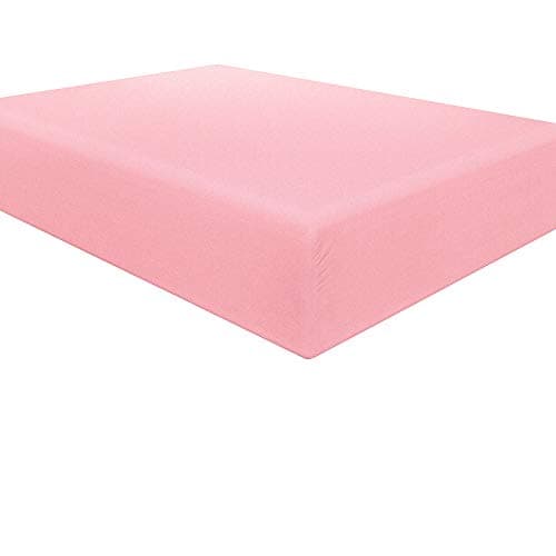 Bedding Twin Fitted Sheet, Bottom Sheet with Deep Pocket - Soft Microfiber - Shrinkage and Fade Resistant - Easy Care -1 Fitted Sheet Only, Pink