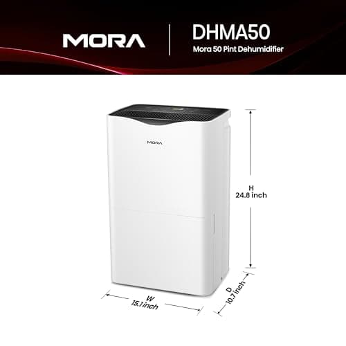Mora Mora by Hisense 50 Pint Dehumidifier, for Space upto 4,500 Sq. Ft at Home, in Basements and Large Rooms, Energy Star, Quiet Operation,Filter Indicator with Washable Filter, 2 Years Warranty 2