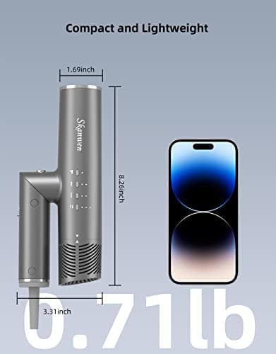 SKANWEN Ionic Hair Dryer with Folding Handle, 110,000 RPM High-Speed Professional Blow Dryer | Fast Drying, Low Noise, Lightweight Design, Perfect for Home and Travel, Dark Gray 5