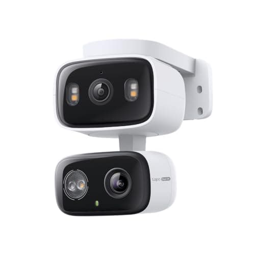 Tapo 2K Indoor/Outdoor Dual Lens Pan/Tilt Wired Security Camera - 125° Wide-Angle View + 6mm Zoom, Motion Track, Person/Vehicle Detection, Subscription-Free Local Storage or Optional Cloud, C246D