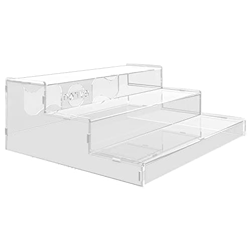 Evron Pantry Organization & Storage Clear Acrylic Spice Rack Organizer for Cabinet & Countertop (ASSEMBLY REQUIRED) 3 Tier Organizer 10.5 in