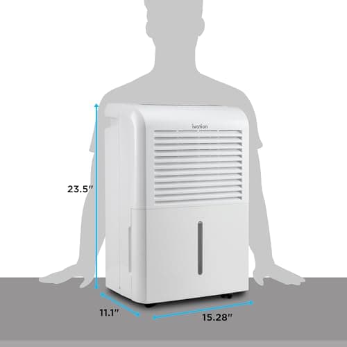 Ivation 4,500 Sq Ft Dehumidifier with Pump, Large Capacity Compressor Includes Programmable Humidity, Hose Connector, Auto Shutoff and Restart and Washable Filter (4,500 Sq Ft W/Pump) 8