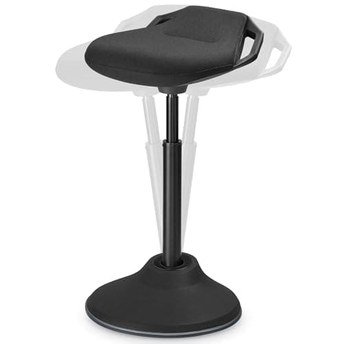 SONGMICS Ergonomic Wobble Stool, Height Adjustable Standing Desk Stool 23.6-33.3 Inches, Swivel Balance Chair with Non-Slip Base, Standing Chair, for Active Sitting, Office, Home, Ink Black UOSC02BK