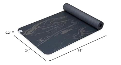 Gaiam Dry-Grip Yoga Mat - 5mm Thick Non-Slip Exercise & Fitness Mat for Standard or Hot Yoga, Pilates and Floor Workouts - Cushioned Support, Non-Slip Coat - 68 x 24 Inches - Marbled 11