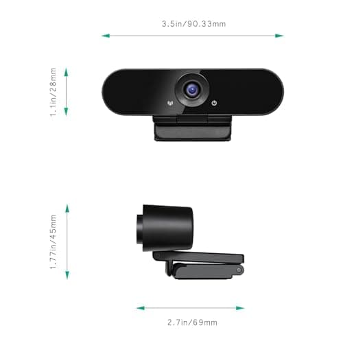 1080p Webcam with Dual Stereo Microphones & Privacy Cover, Full HD USB Desktop Web Computer Camera with Auto Light Correction for Video Conferences, Compatible with Windows & Mac, PC & Laptop 9