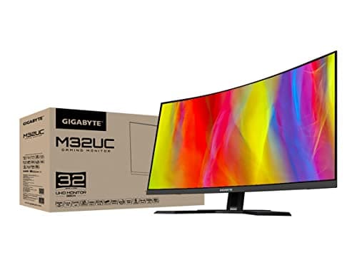 GIGABYTE M32UC 32" 144Hz (160Hz OC) 4K UHD Curved Gaming Monitor, SS VA, 3840x2160 Display, 1ms Response Time (MPRT), 1x DisplayPort 1.4, 2X HDMI 2.1, 1x USB Type-C, 4X USB 3.2 8