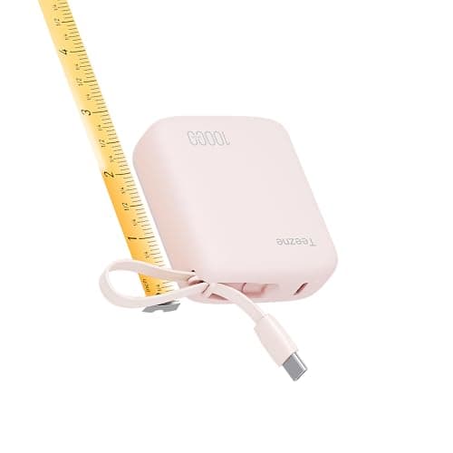 Teezne Smallest 22.5W 10000mAh Portable Charger with Built-in Type-C Cable Ultra-Compact Battery Pack Android Phone