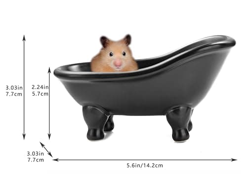 1piece 5.6" Black Ceramic Mini Bathtub Soap Dish Small Planter Makeup Organizer Container Hamster Bathtub (Black) 5