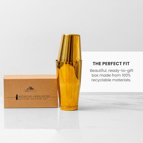 A Bar Above Professional Boston Shakers Set 18 oz Weighted and Unweighted Stainless Steel Cocktail Shaker Set for Bartenders, Premium 304 Steel Bar Shaker, Essential Bartending Tools for Mixing Drinks 9