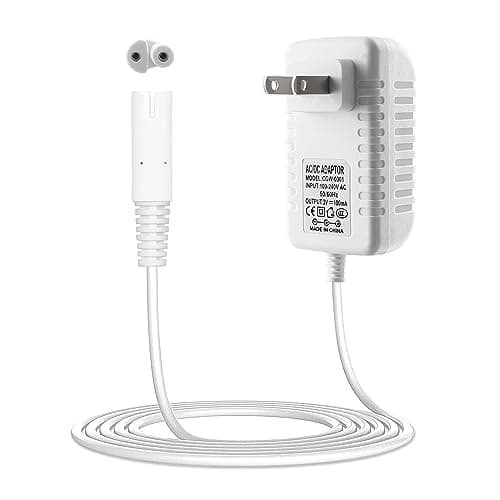 BXIZXD Replacement for Waterpik Charger, 2 Prong Adapter Compatible with WP360 WP360W WP462 WP462W WP450 WP450W Waterpik Water Flosser Charger Cord - 6.6ft (White)