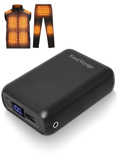 FrostVoyage 7.4V/5V Heated Vest Battery Pack, Compact 18400mAh Power Bank for Heat Jacket Hoodie Pants, DC USB Output Battery Pack Compatible with ORORO Venustas Weamest TODWARM Arris ZNK Sevdiea