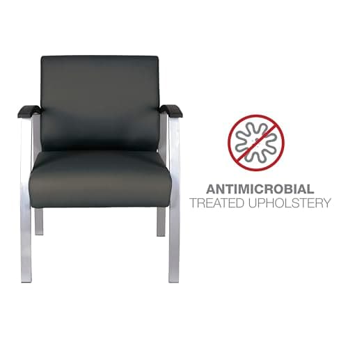 Alera Alera metaLounge Series Mid-Back Guest Chair, 24.6" x 26.96" x 33.46", Black Seat, Black Back, Silver Base 8