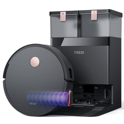 Yeedi S14 Plus Robot Vacuum and Mop, 18,000Pa Suction, OZMO Roller Mopping, ZeroTangle 2.0, TruEdge 3D Sensor, All-in-One Station with Auto Hot Water Washing & Self-Drying, Black