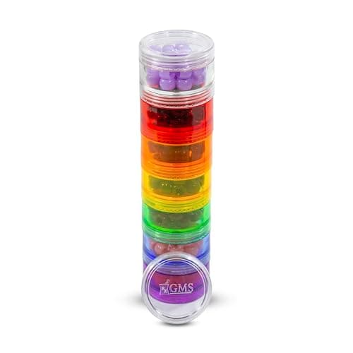GMS 7 Day Medicine Pill Organizer - Stackable Pill Box - Ideal for Travel - Fits Small Tablets, Pills & Vitamin Supplements - Keep Your Daily & Weekly Medicine Organized in One Place - Small