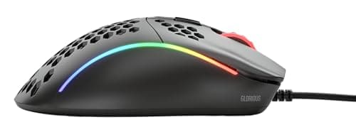 GLORIOUS Model D- (Minus) Wired Gaming Mouse - 61g Superlight Honeycomb Design, RGB, Ergonomic, Pixart 3360 Sensor, Omron Switches, PTFE Feet, 6 Buttons - Matte Black 6