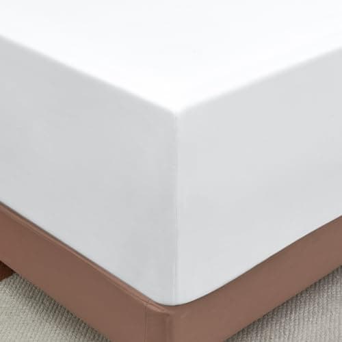 ChiXpace Extra Deep Queen Fitted Sheet - Deep Pocket Single Fitted Sheet Fits 18 inch to 24 inch Mattress, Ultra Soft Bottom Sheet for Queen Size Bed, Bright White, 60" x 80" 7