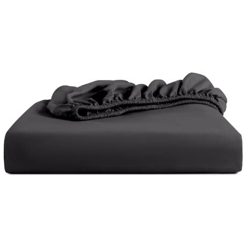 Claphin One Piece Fitted Sheet, Softest Quality Microfiber, 15" Deep Pocket Sheets with Wrinkle and Fade Resistant, Durable and Long Lasting Queen Sheet Only, Black 7
