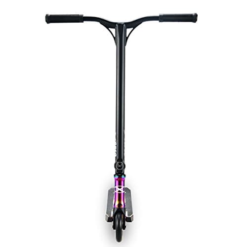 Xspec Rainbow Neo Chrome Pro Stunt Kick Scooter, Unique Oil Slick Anodized Design, Aluminium with BMX Handlebars Reinforced Aluminium Wheels and Fork 9