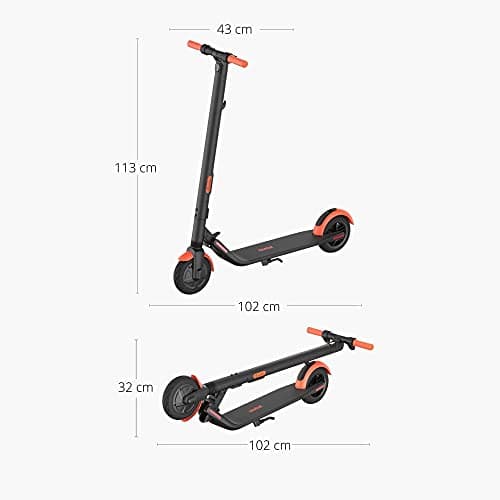 Segway Ninebot ES1L Electric Kick Scooter - 250W Motor, 12.4 Mile Range & 12.4 MPH, 8" Inner-Support Tires, Dual Brakes & Front Suspension, 220lbs W. Capacity - Commuter E-Scooter for Adults 15