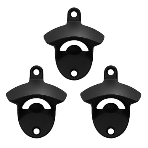 Luwanburg Black Bottle Opener Wall Mounted Beer Cap Opener Mountable Stainless for Cooler Post (3 PCS)