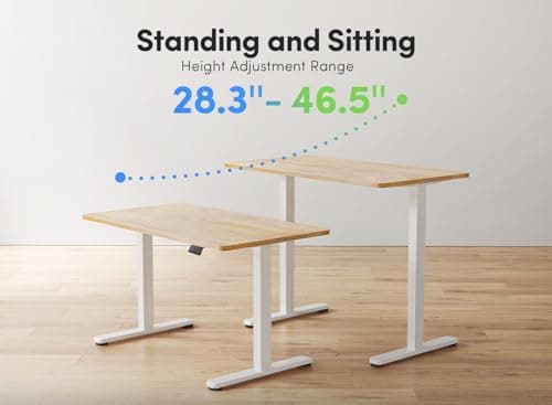 FEZIBO Electric Standing Desk, 55 x 24 Inches Height Adjustable Stand up Desk, Sit Stand Home Office Desk, Computer Desk, Maple 6