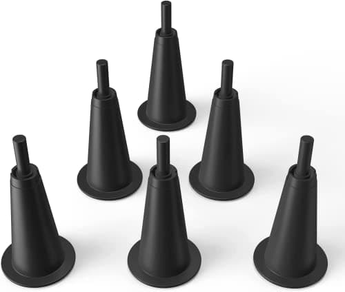 6 Pcs 5'' High Rise Bed Frame Risers, Heavy Duty Stem Bed Frame Feet with Socket Sleeve to Replace,Lift by 5 Inches (Fits Both ½ inch and 3/8 inch Inside Diameter Bed Frame Feet) 5