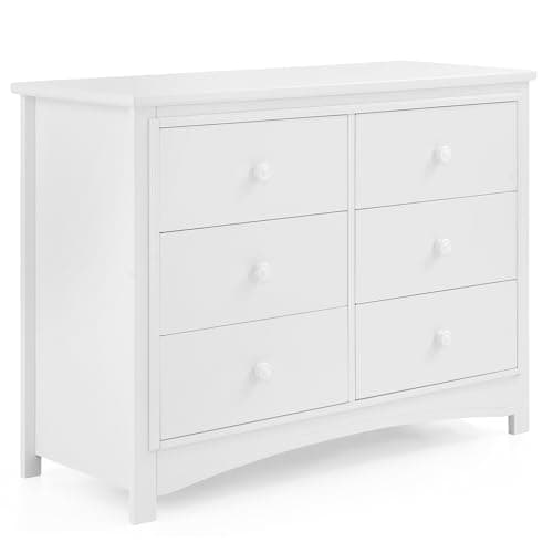 Delta Children Perry 6 Drawer Dresser - Greenguard Gold Certified, Bianca White