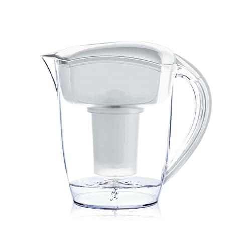 Santevia Classic Alkaline Water Filter Pitcher | Water Filtration System | Chlorine and Lead Filter | Water Purifier Pitcher | 9-Cup Home Water Filter