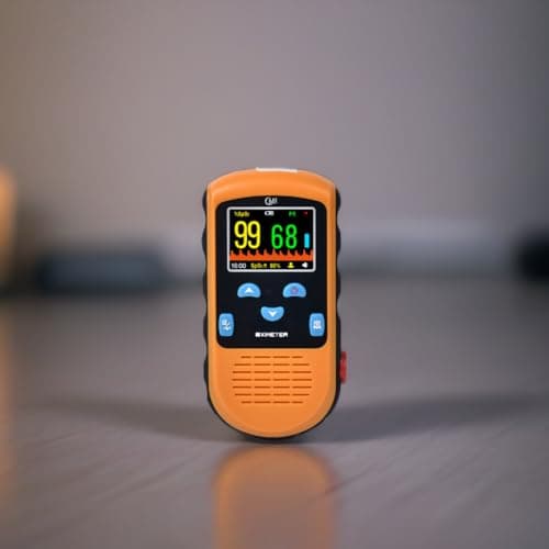 CMI Health Rechargeable Pulse Oximeter - Adult Finger Sensor for Continuous Monitoring & Spot-Checking - Adjustable Alarm for Pulse Rate and SpO2 Levels - Carry Case, AC Adapter Included 7