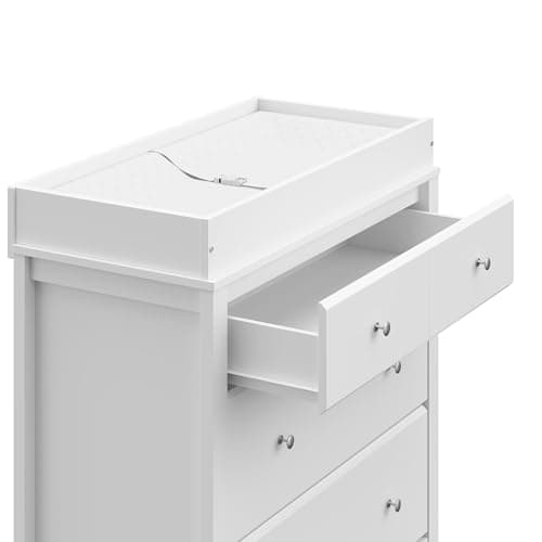 Storkcraft Horizon 3 Drawer Chest with Changing Topper (White) – GREENGUARD Gold Certified, Includes Removable Changing Table Topper, Chest of Drawers for Nursery & Kids Bedroom 13