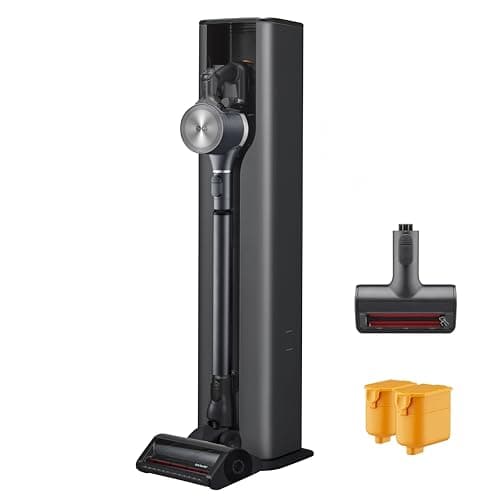 LG CordZero A937 - Cordless Stick Vacuum Cleaner with Auto-Empty Base, 120 Minute Runtime w/Extra Rechargeable Battery, Dual Floor Max, Lightweight, Powerful Cleaning for Carpet, Hardwood, Pet Hair