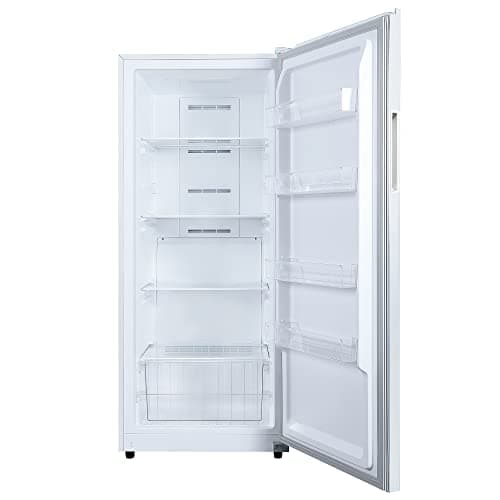 Hamilton Beach HZ4941 14 cu ft Upright Convertible Fridge/Freezer-Frost Free-Reversible Door-Removable Glass Shelves-LED Interior Light, White 5