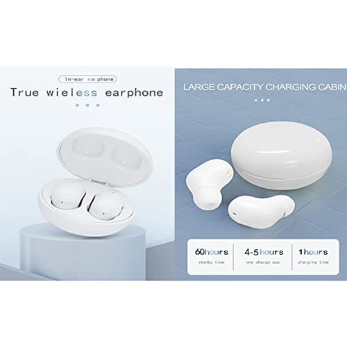 Sluoch Wireless Earbuds for Kids,Bluetooth Headphones for Small Ears Women Man Adults,25hrs Playtime Built in Mic Earphones Premium Deep Bass in Ear Headset for School Sport Gym (White) 5