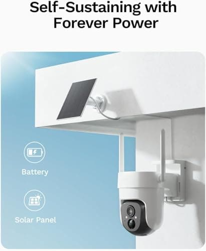 LongPlus No WiFi Security Camera, 4G LTE Cellular Security Camera with SIM Card, 2K Solar Outdoor Cam Wireless, 360° View, Color Night Vision, Motion&Siren Alarm, Smart AI Detection 5