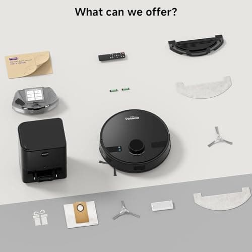 MONSGA Robot Vacuum and Mop Combo, 6000Pa Robotic Vacuum with 3.5L Self Emptying Station, Lidar Navigation Robot Vacuum Cleaner, 180mins Runtime, APP/Remote/Voice Control, for Hard Floors and Carpets 8
