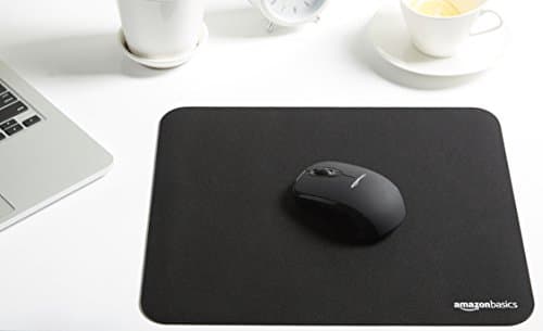Amazon Basics Square Mouse Pad, Cloth with Rubberized Base, Standard, Black, 12.4L x 10.6W inches 5