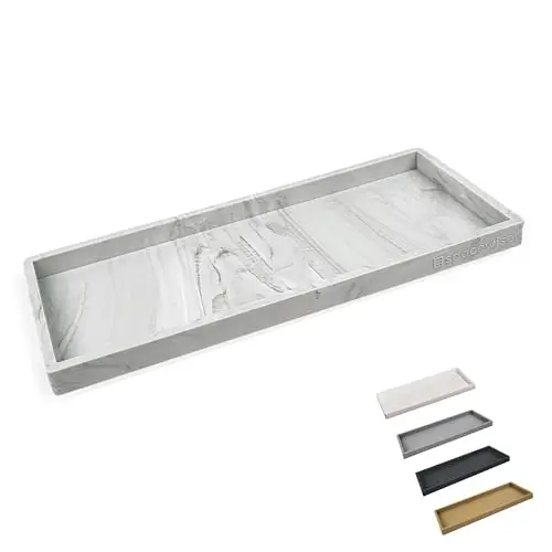 Spacewiser Countertop and Vanity Tray - 11.7" Silicone Bathroom Tray Countertop, Dish Soap Trays for Kitchen Counter, Sink Organizer Accessories Caddy, Toilet Laundry Shower Makeup Mat Oil Holder