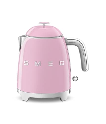 SMEG Mini 50's Retro Style 3 Cup Electric Kettle with Double Wall Anti Slip Base and Water Level Indicator (Pink)