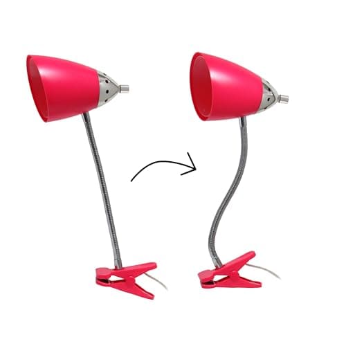 Simple Designs LD2001-PNK-LB 17.5" Flossy Flexible Gooseneck Clip Light Desk Lamp with LED Bulb, Pink 7