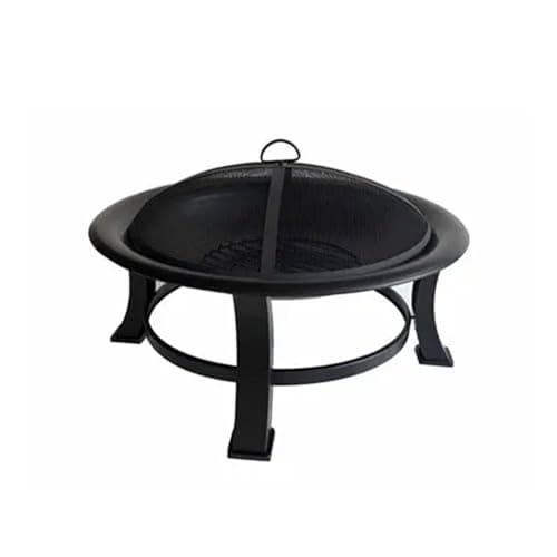 Four Seasons Courtyard Outdoor Fire Pit with Spark Screen & Cover, 30", Black 6