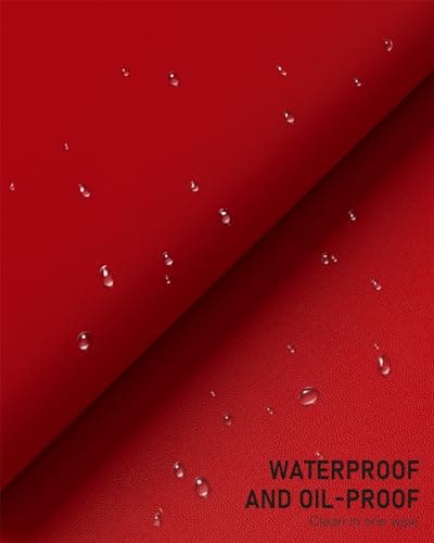 Niniubye Desk Pad, 23.6" x 13.8" PU Leather Non-Slip Desk Mat Large Mouse Pad for Desktop, Waterproof Laptop Computer Writing Mat for Office, Home, Work, Gaming, Bright Red 5