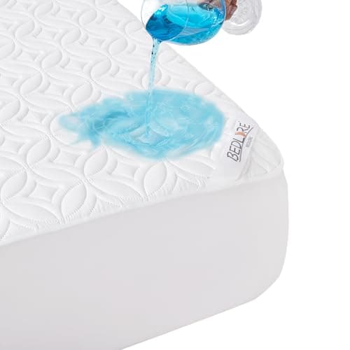 BEDLORE Waterproof Mattress Protector, California King Size Noiseless Mattress Pad with Deep Pocket 6"-18" Depth, Soft Breathable Bed Mattress Cover Washable for Home, Bedroom, Hotel (White)