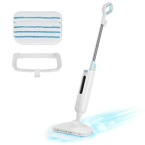 Sweetcrispy Steam Mop for Floor Cleaning,Lightweight Floor Steamer Cleaner for Hardwood/Tile/Laminate Floors Carpet, 2 Washable Pad, Light Green