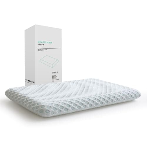 Hcore Ultra Thin Pillow 2.75" Stomach Sleeping, Slim Pillow for Side Back Stomach Sleepers, Gel Infused Memory Foam Pillow with Two-Sided Pillows - CertiPUR-US - Standard