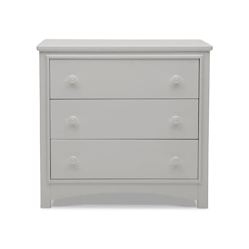 Delta Children Perry 3 Drawer Dresser with Changing Top and Interlocking Drawers, Moonstruck Grey 12