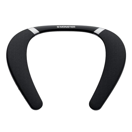 Monster Boomerang Neckband Bluetooth Speaker - Wireless Wearable Speaker with 12H Playtime, IPX7 Waterproof, True 3D Stereo Sound for Home, Sport, Outdoor - Black