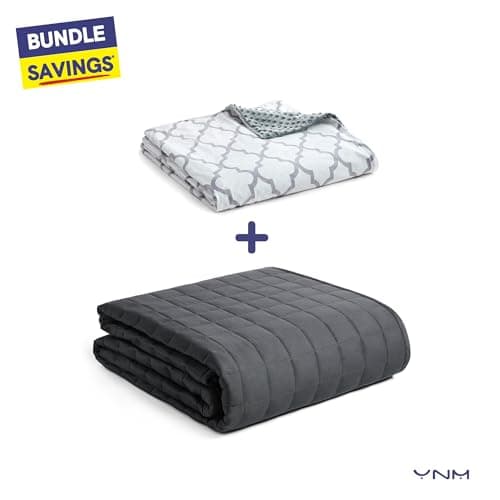 YnM Fuzzy Duvet Cover for Weighted Blankets (Lattice Scroll 60''x80'') 7